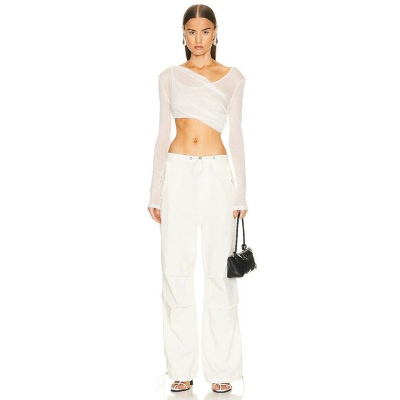 CHRISTOPHER ESBER Folded Crop Long Sleeve Top in Milk 0 New Womens Tee - Picture 7 of 16